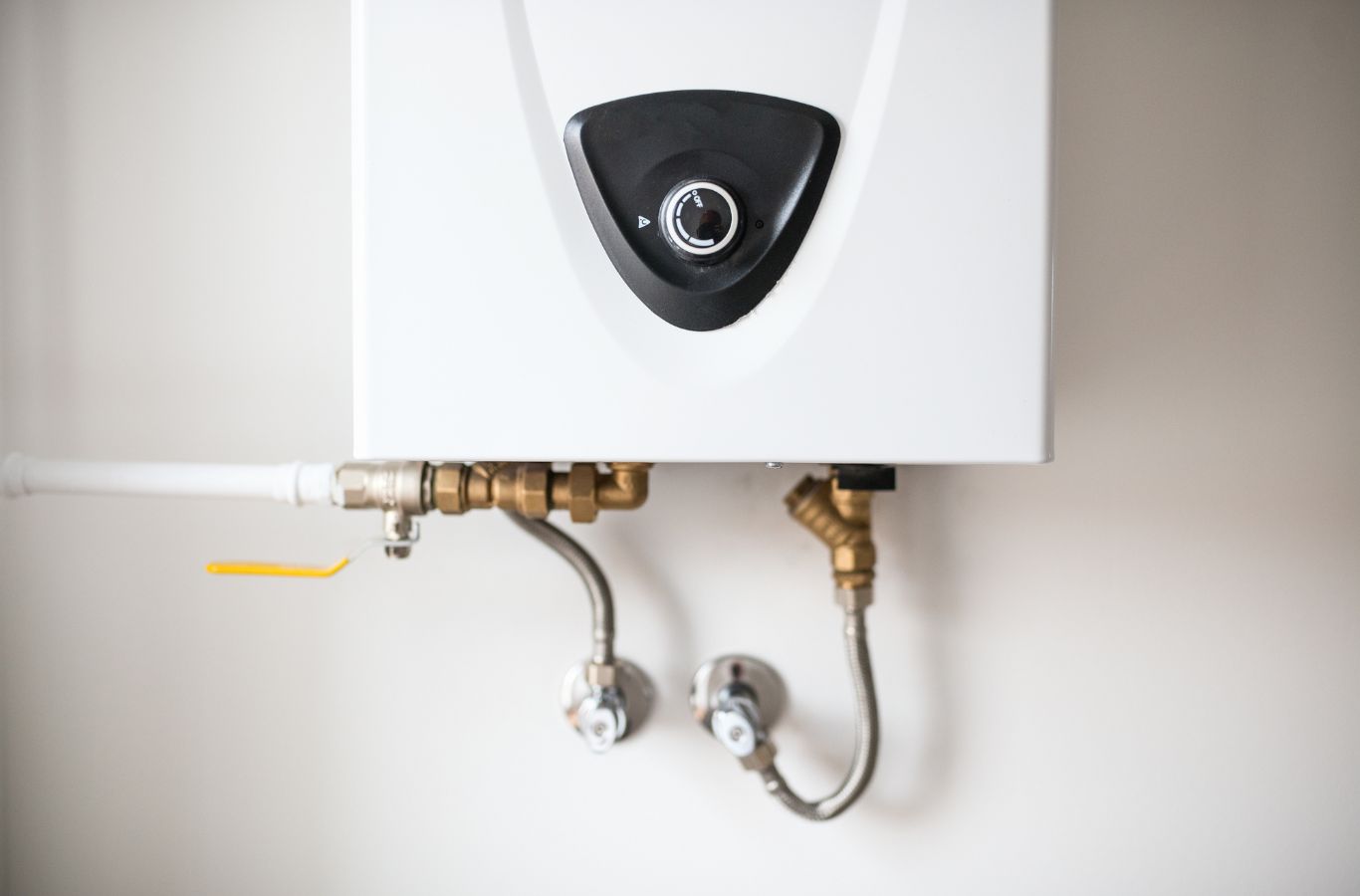 Wall-mounted water heater, illustrating Water Heater Installation in Windham, ME by Wanda’s Water Heaters.
